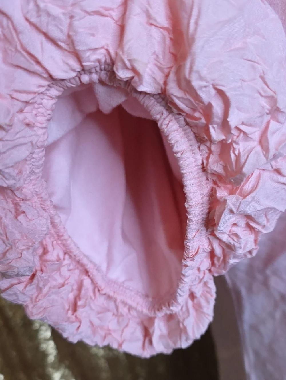 Women's Pink Ruffle V-Neck Blouse - Picture 3 of 6
